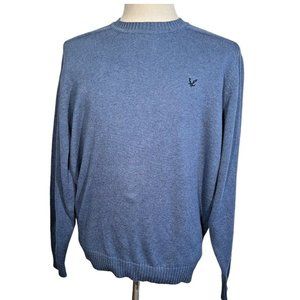 Mens Lyle & Scott Sweater Size Large Scotland‎ Pullover Crew Neck Cotton Blue